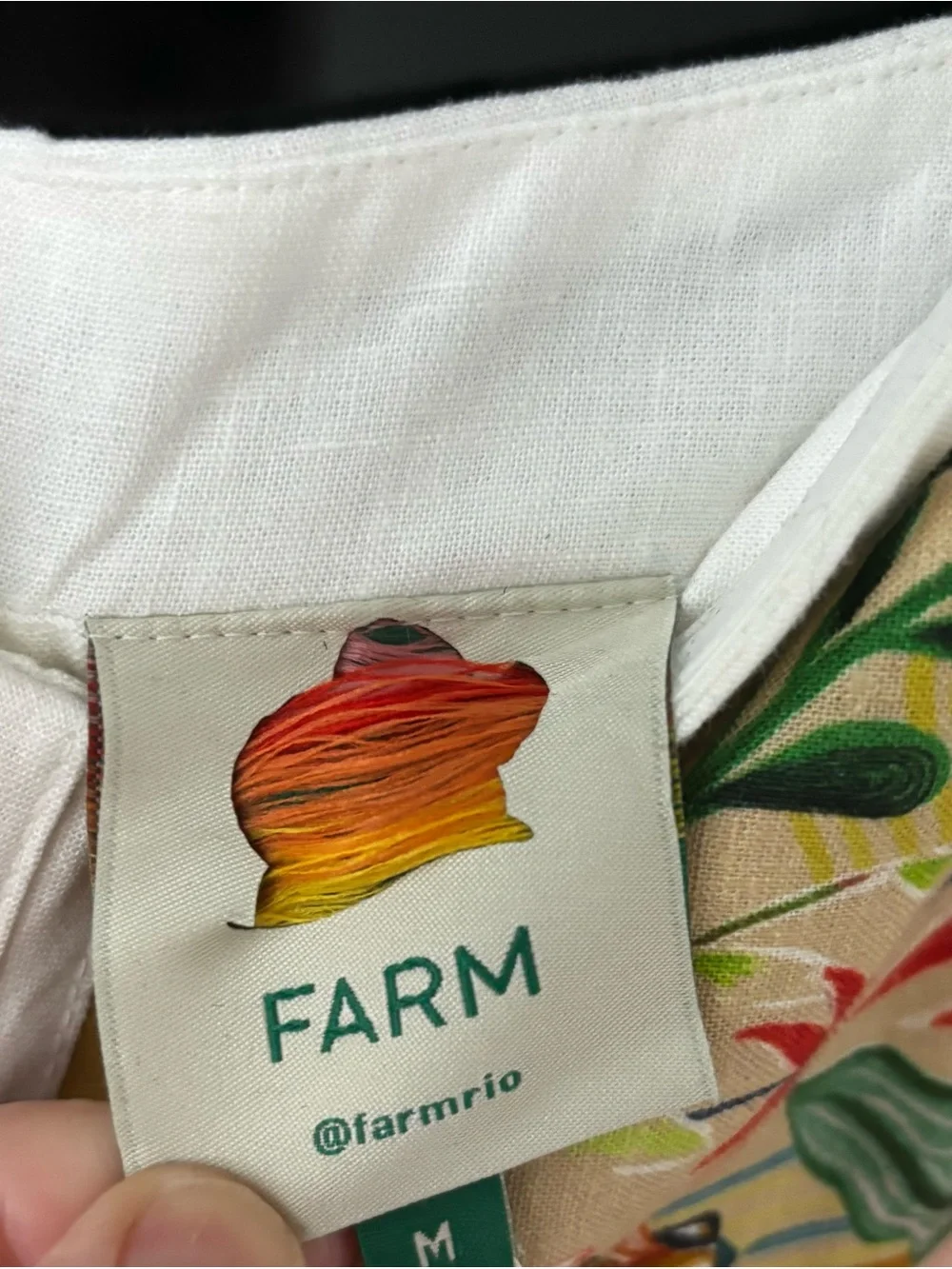 FARM Rio Yellow, Green and Cream Floral Panel Maxi Dress linen M - Picture 6 of 16